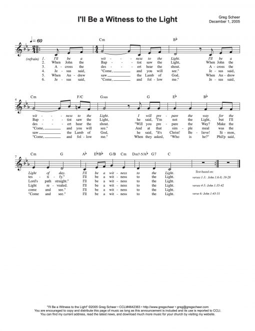 I'll Be a Witness to the Light