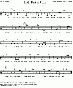 faith Faith, First and Last