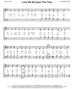 Lord, We Set Apart This Time