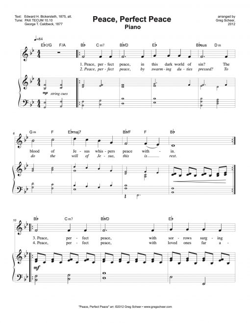 Peace, Perfect Peace (PAX TECUM)