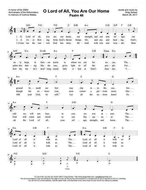 Psalm 46: O Lord of All, You Are Our Home