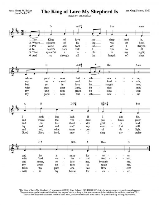 Psalm 23: The King of Love (ST. COLUMBA)