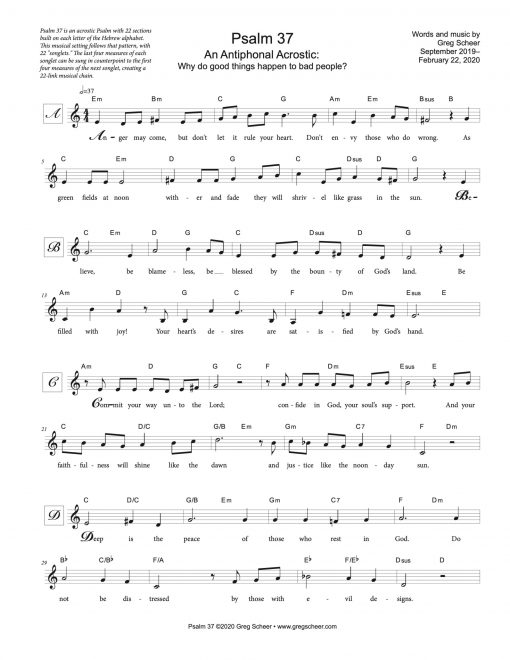 Psalm 37: An Antiphonal Acrostic