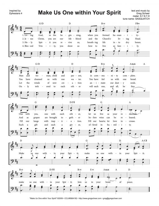 Make Us One within Your Spirit