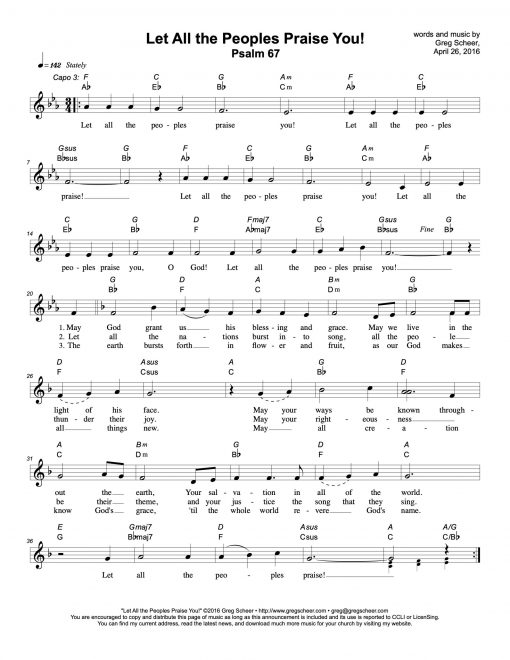 Psalm 67: Let All the Peoples Praise You!