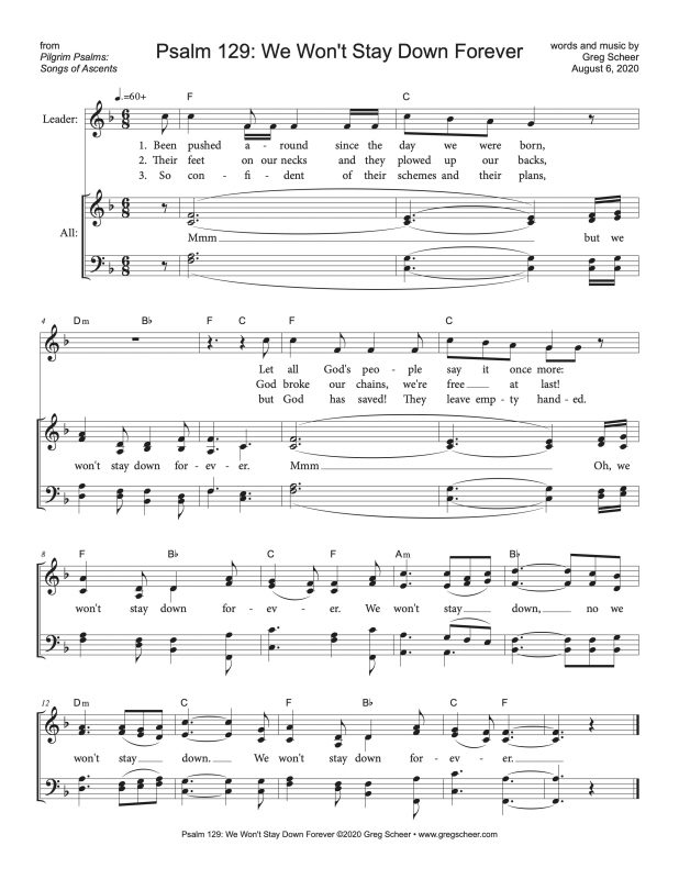Psalm 129 We Won’t Stay Down Forever Greg Scheer