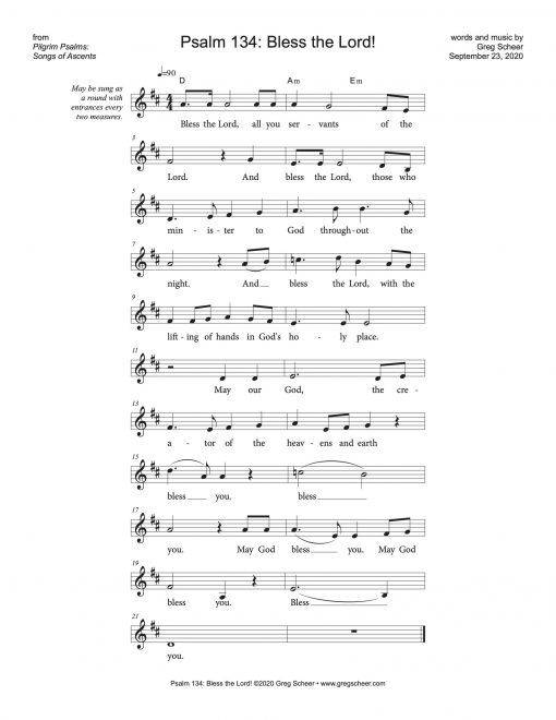 Psalm 134: Bless the Lord!