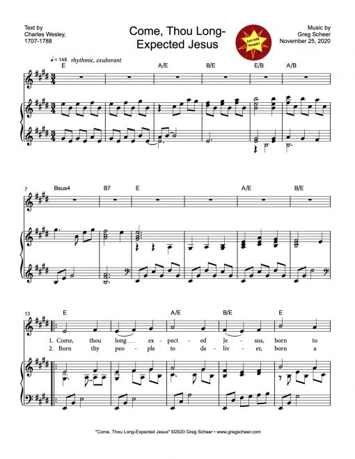 Come, Thou Long-Expected Jesus (HYFRYDOL)