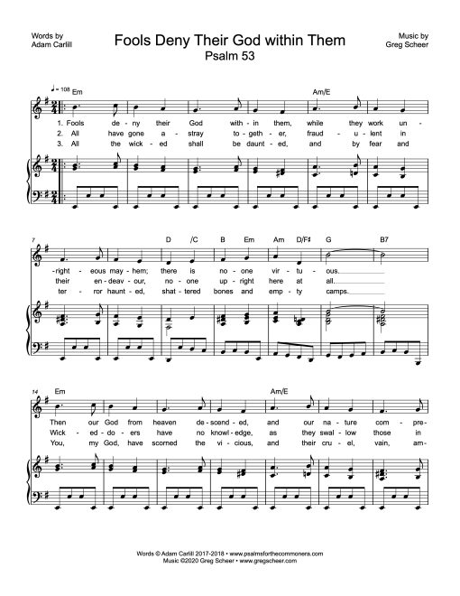 Psalm 53: Fools Deny Their God within Them