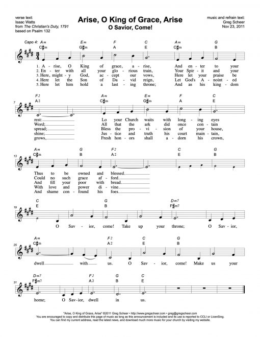 Psalm 132: Arise, O King of Grace, Arise (O Savior, Come)