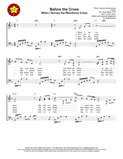 Before the Cross / When I Survey the Wondrous Cross (O WALY WALY)