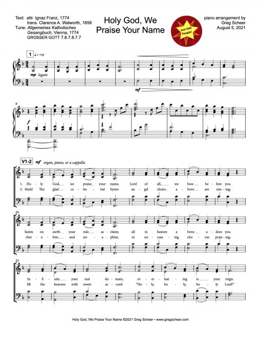 holy_god_we_praise_your_name-piano Holy God, We Praise Your Name (GROSSER GOTT)