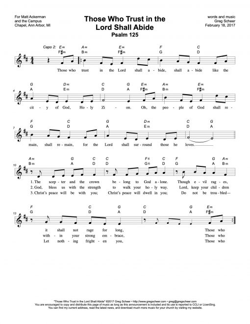 Psalm 125: Those Who Trust in the Lord Shall Abide