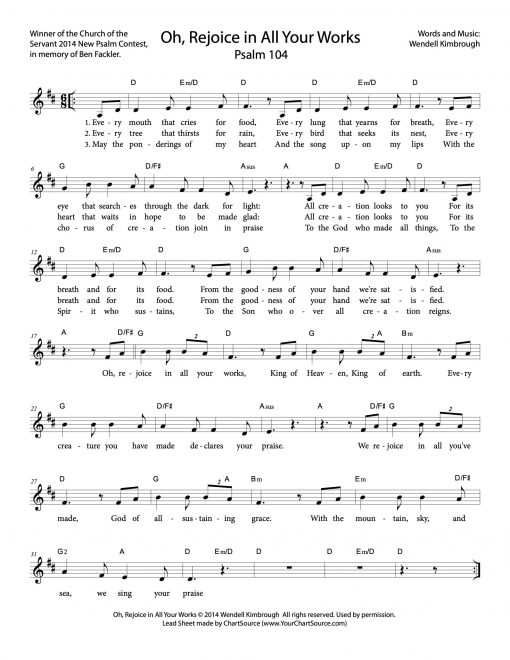 kimbrough-psalm_104_o_rejoice-leadsheet Psalm 104: Oh, Rejoice in All Your Works