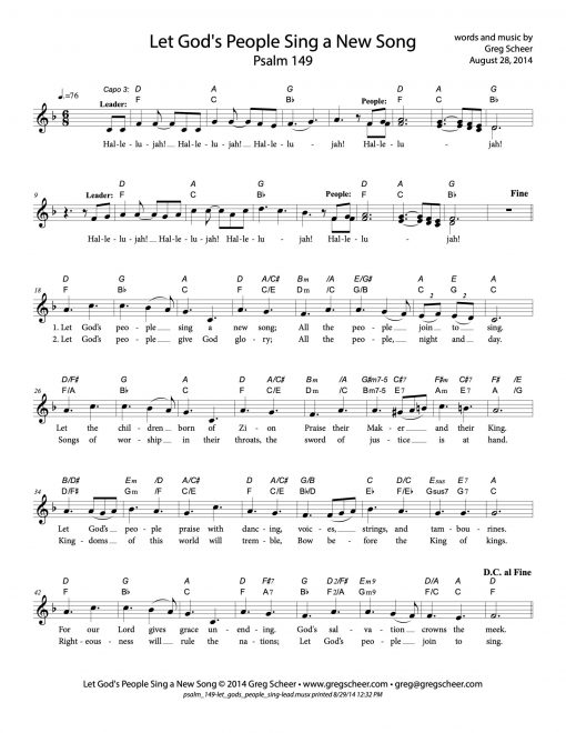 Psalm 149: Let God's People Sing a New Song