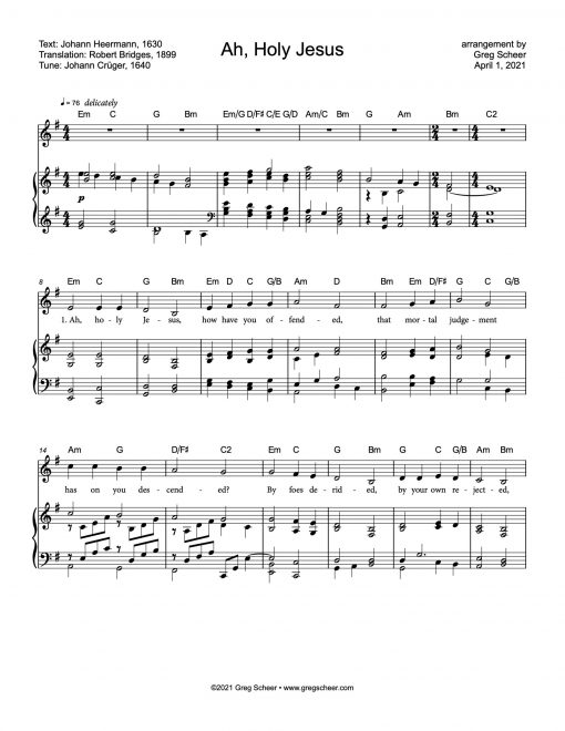 Ah, Holy Jesus (HERZLIEBSTER JESU)