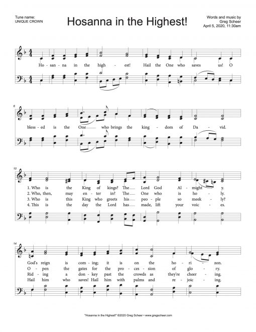 Hosanna in the Highest! (UNIQUE CROWN)