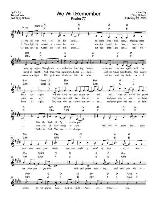 Psalm 77: We Will Remember