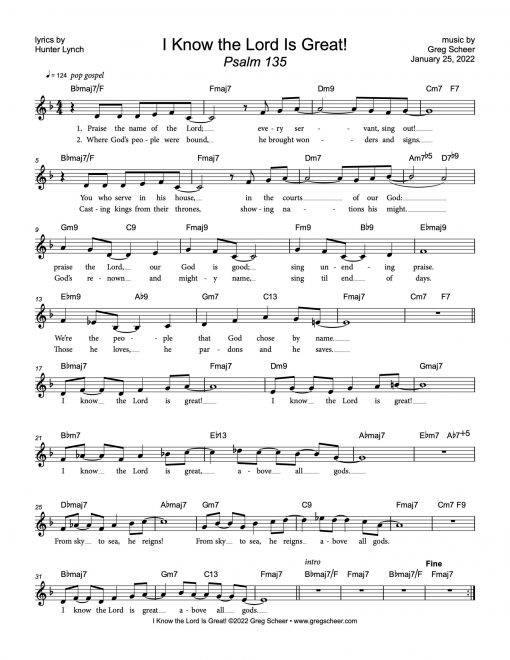 Psalm 135: I Know the Lord Is Great!