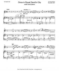 Once in Royal David's City (IRBY) – violin or cello