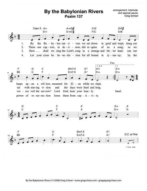 Psalm 137: By the Babylonian Rivers