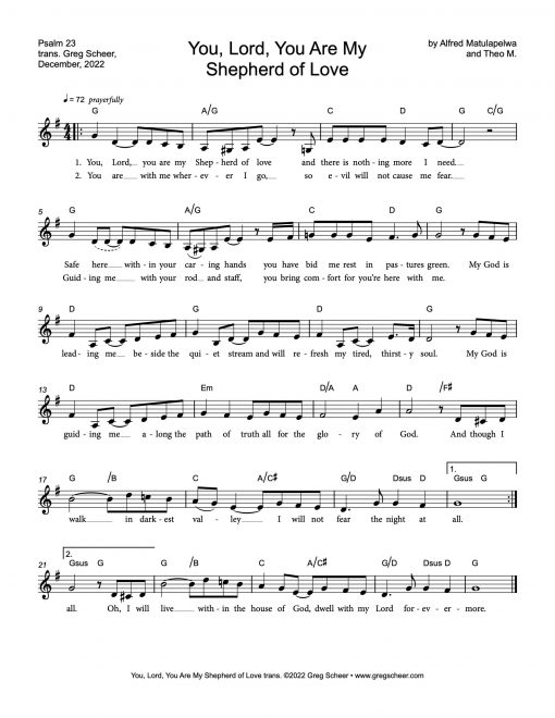 Tuhan Adalah Gembalaku/You, Lord, You Are My Shepherd of Love