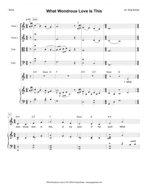 What Wondrous Love (WONDROUS LOVE) - string quartet