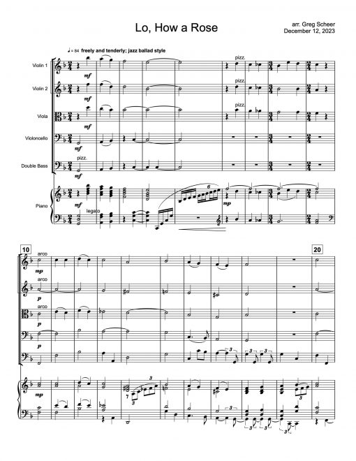 Lo, How a Rose E'er Blooming – strings