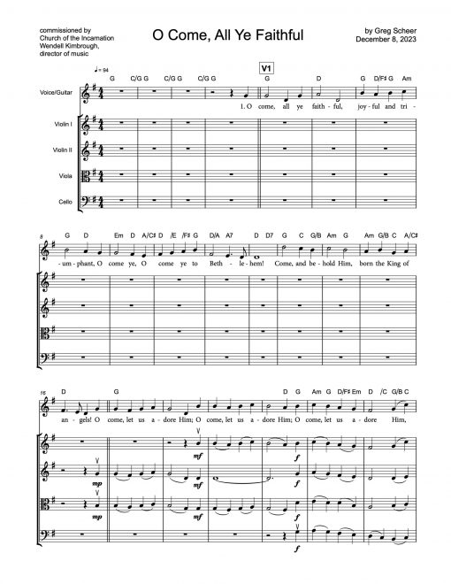 O Come, All Ye Faithful – strings