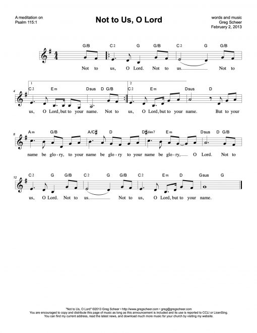 Psalm 115: Not to Us