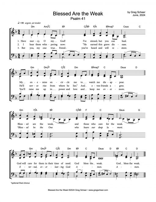 Psalm 41: Blessed Are the Weak