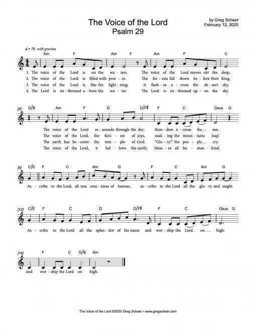 Psalm 29: The Voice of the Lord