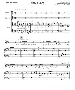 Mary's Song (Our King of Peace) – children's choir (opt. strings)