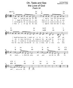 Psalm 34: Taste and See the Love of God