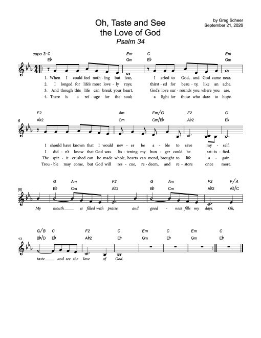Psalm 34: Taste and See the Love of God